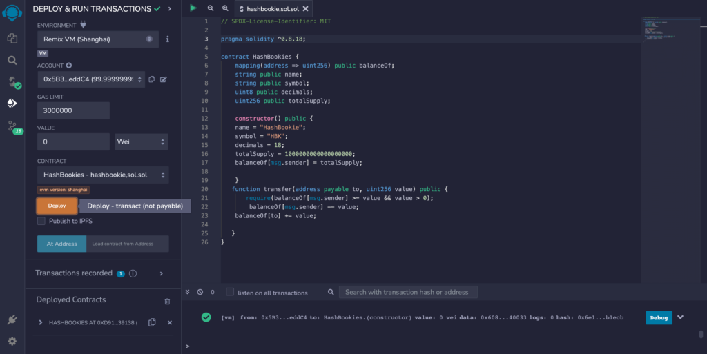 deploying solidity contract in Remix IDE