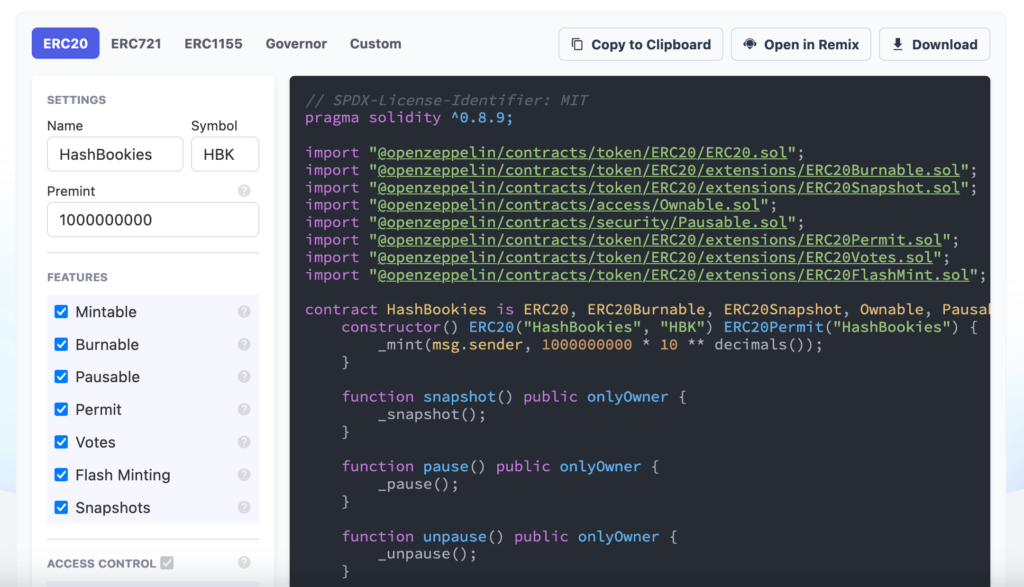 OpenZeppelin Smart Contracts in Solidity
